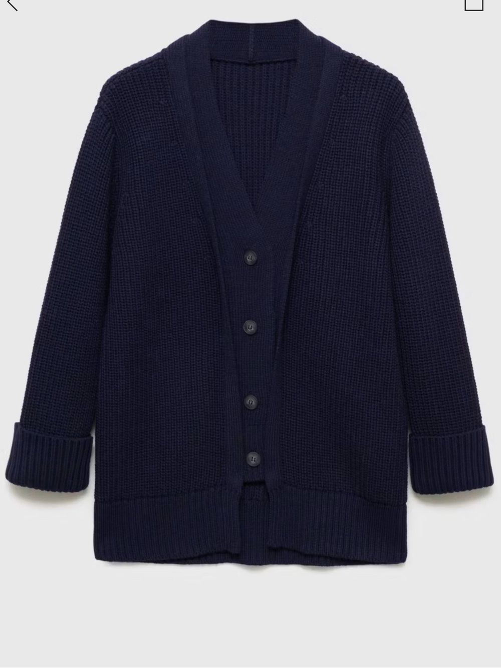 Mango Women's Navy Button-Front Knit Cardigan Sweater size Small